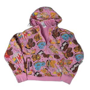 Disneyland Disney Eats Pink Snacks Dole Whip Half Zip Hoodie Sweatshirt LG 2023